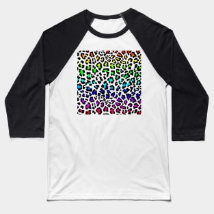 Rainbow Gradient Leopard Print Baseball T-Shirt